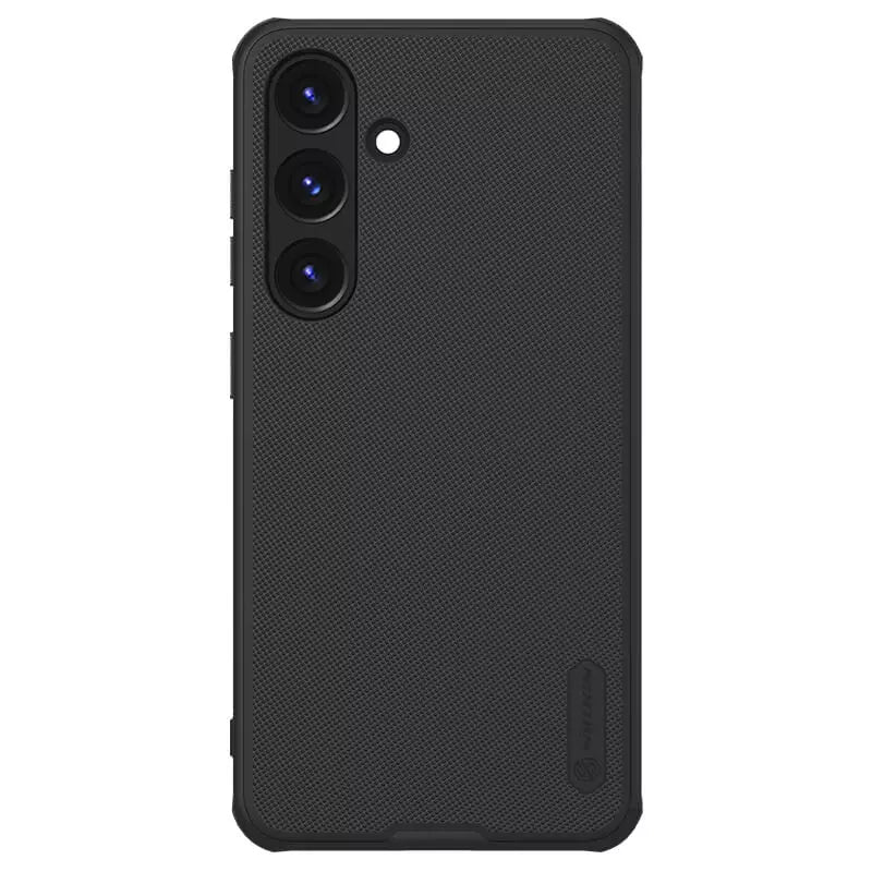  Full rear view of Nillkin Super Frosted Shield Pro case in black for s24 ultra cases india, featuring a clean, modern design