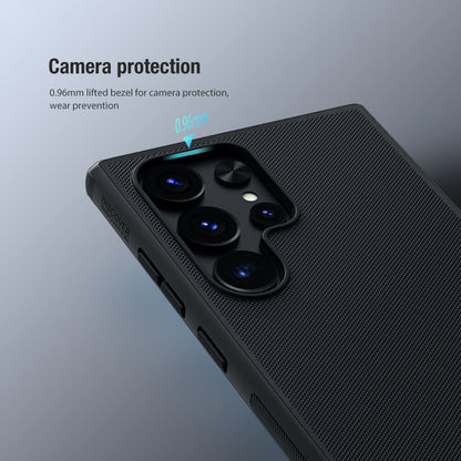 Raised edge camera protection with 0.5mm buffer on black Nillkin Shield Pro s24 ultra cases india
