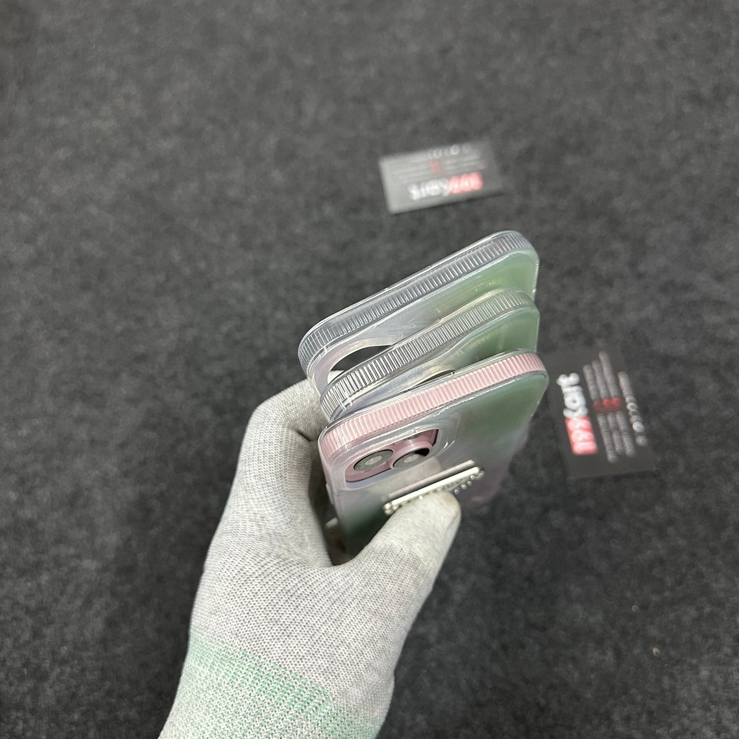 High end Prada electroplated case,  iphone 15 back cover providing a scratch resistant surface with a stylish embossed logo.
