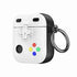  Close up of the white gamepad style AirPods case showing prominent directional pad and multi color button detailing, airpod 2nd gen case evoking a classic gaming feel.
