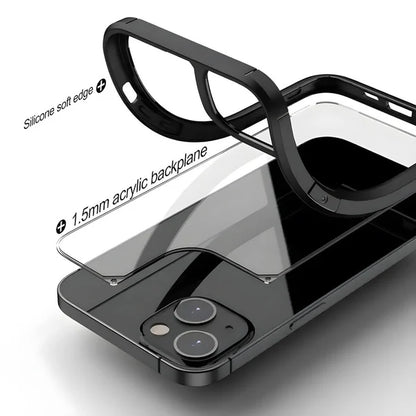  Black silicone samsung cover showing 1.5mm acrylic back panel with bendable edge for easy installation for samsung s20 fe case