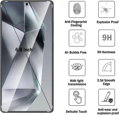 Advanced 9H hardness screen guard with an oleophobic coating, PET base, and silicone resin for extra strength for S25 ultra 