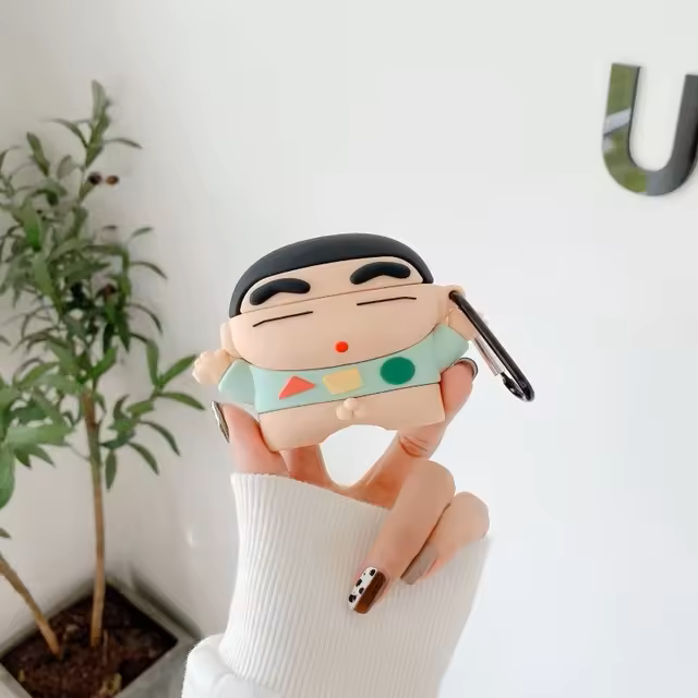 AirPods Case | Shinchan Silicone Cover with Keychain for AirPods Pro 1 & Pro 2