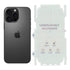 Rear view of iPhone with back membrane TPU film aligned beside it for fit illustration.