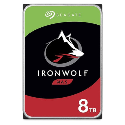 Front view of Seagate IronWolf NAS 8TB hard drive 