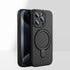Matte black iPhone back cover featuring a built in stand ring and elevated camera protection layout for iphone 16 pro case