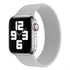 Apple Watch with a grey braided solo loop strap, apple watch straps offering a clean and minimal look.
