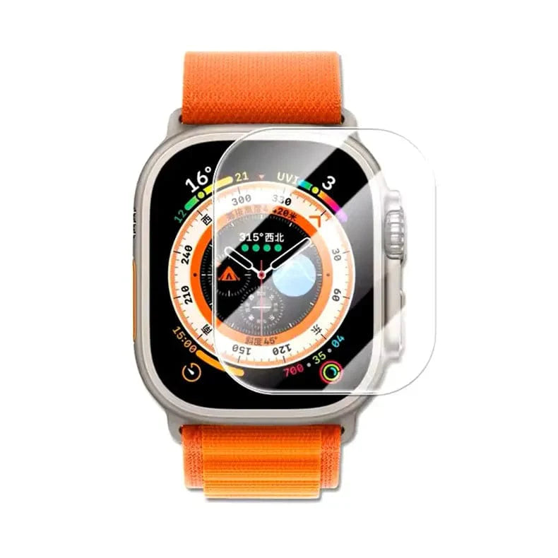 apple watch 9H tempered glass for better protection showcasing anti fingerprint and scratch resistance