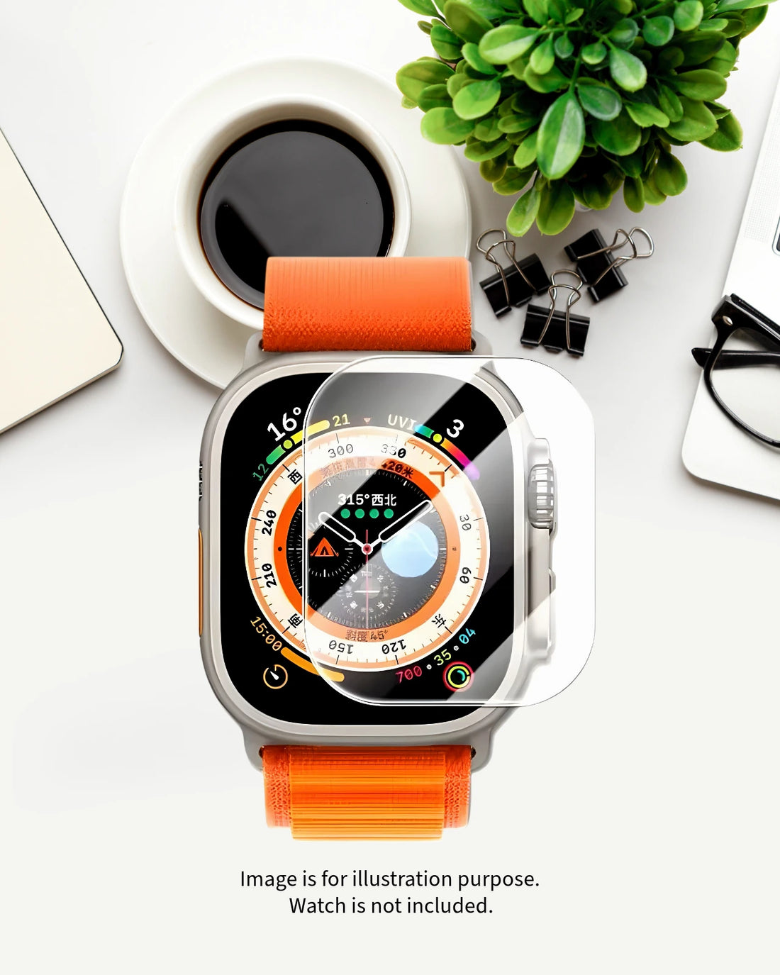 apple watch 9H tempered glass for better protection showcasing anti fingerprint and scratch resistance