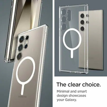 Crystal clear MagFit support case for Samsung cases, s24 ultra cases india showcasing a sleek and minimal design for daily protection.