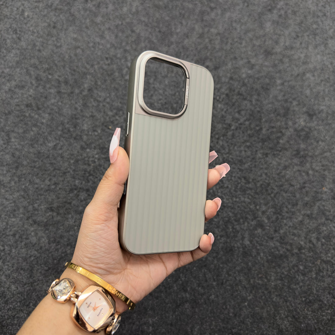 silver glacier textured case for the iPhone cases, showcasing its high quality protection and MagSafe functionality for iphone 16 pro case