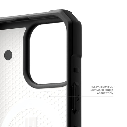 Black UAG iPhone case viewed from the back, iphone 16 pro max cover showcasing its sleek design and smooth finish.
