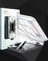 iphone 15 pro max encased in a clear case with a tempered glass, combining style and protection for everyday use.