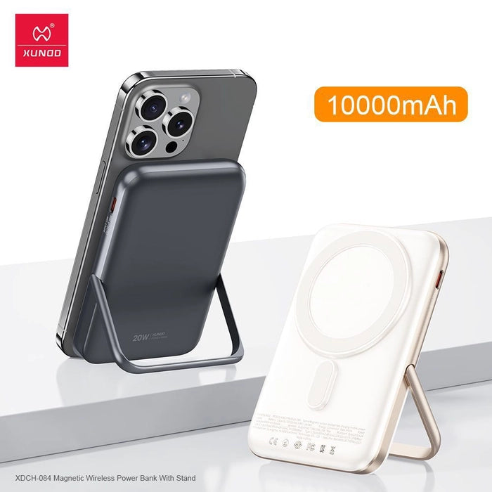 XUNDO XDCH 084, 10,000mAh power bank with compact design with a built in stand to support your phone