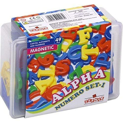  Brightly colored magnetic letters displayed on a white surface, designed for interactive learning and creativity
