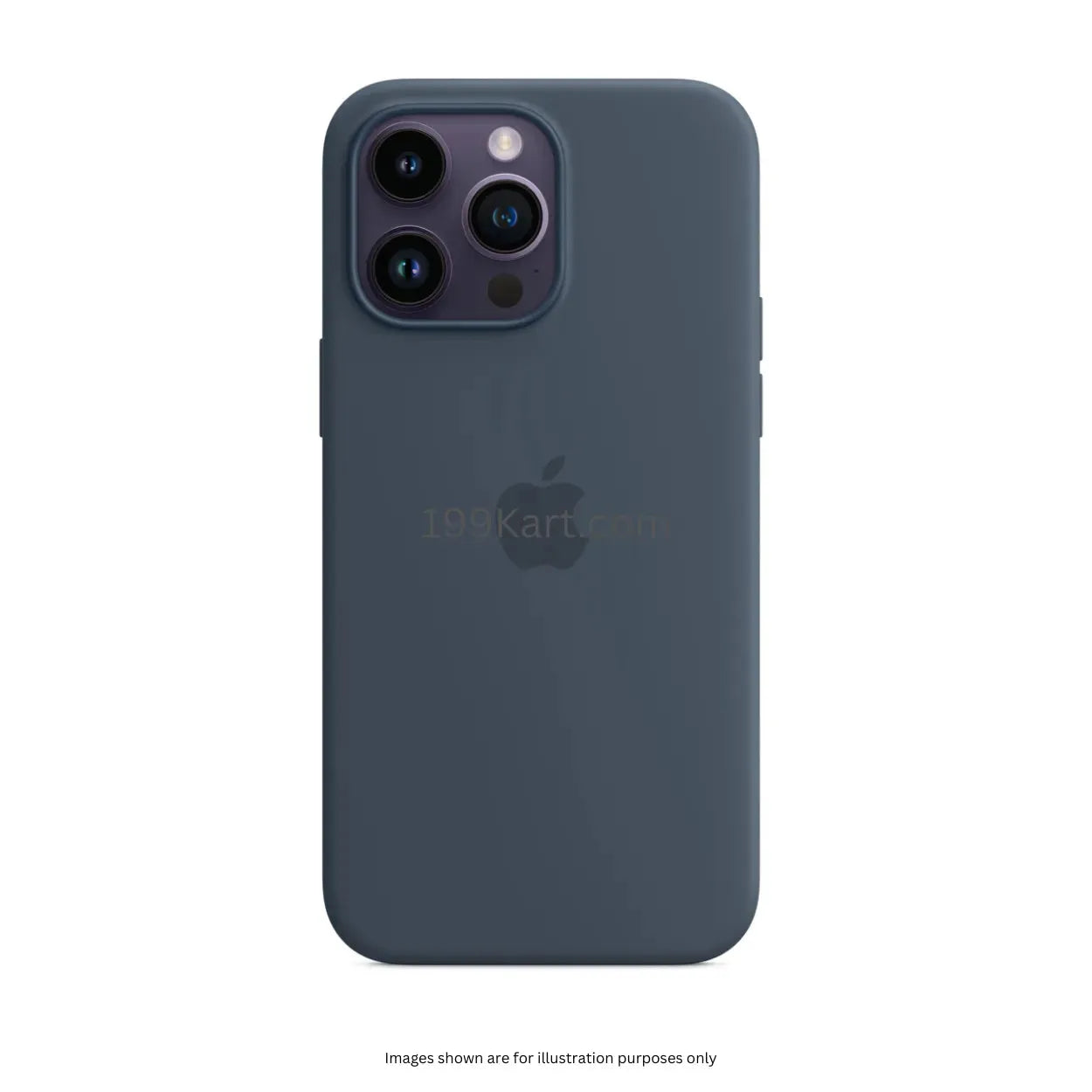 Dark teal silicone iPhone case, 14 pro max cover offering a sleek profile and durable protection