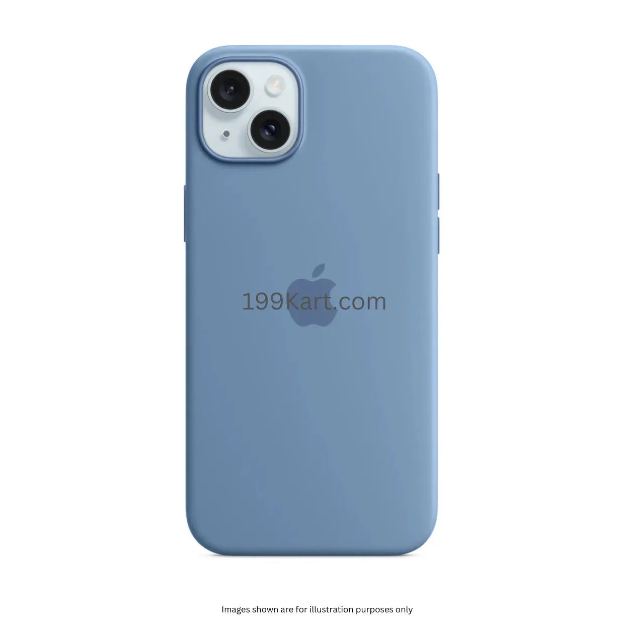 Sky blue silicone iPhone cover, smooth texture, minimal design, for iphone 15 covers