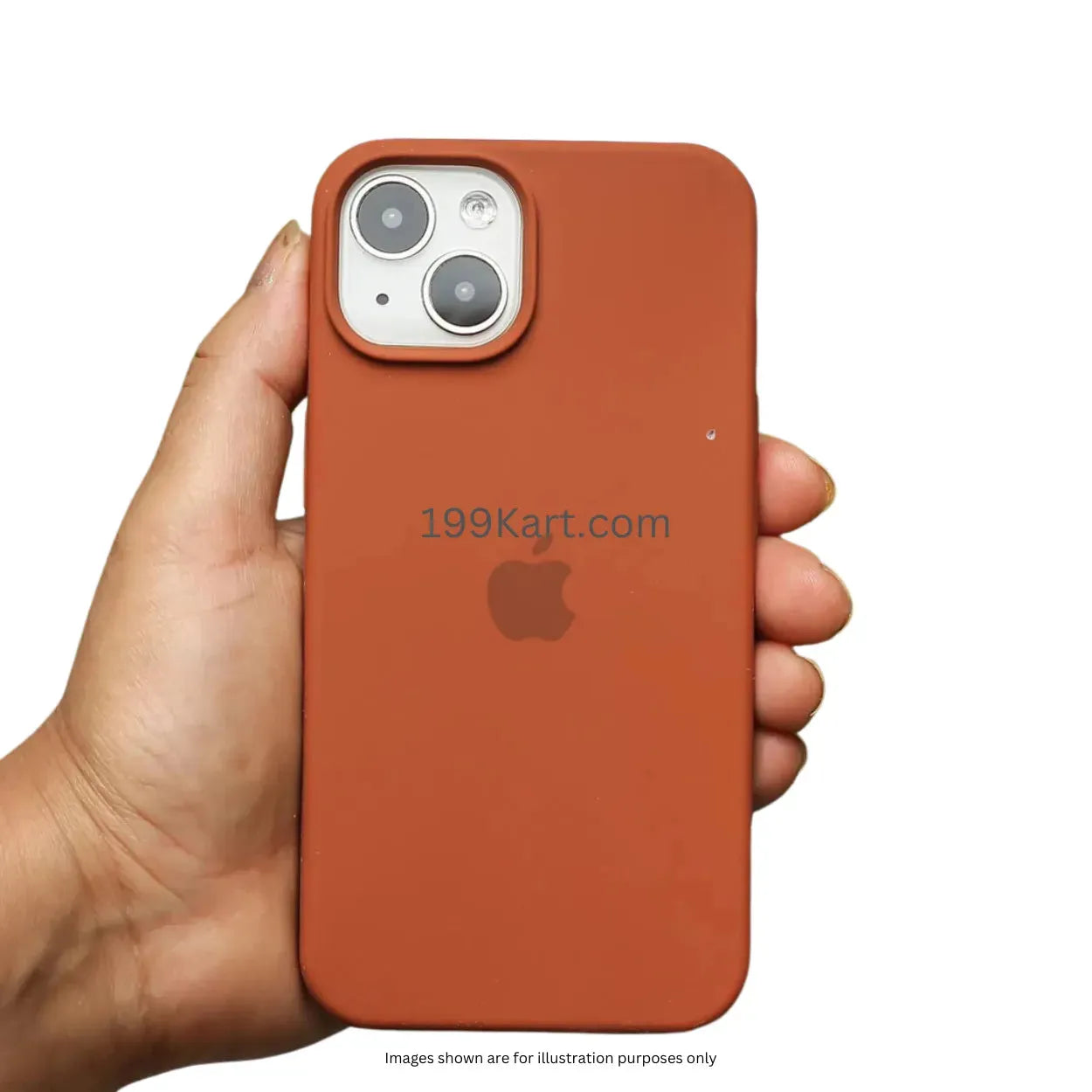 Rust brown iPhone case held in hand, showcasing its sleek design and compatibility with camera for iphone 15 covers