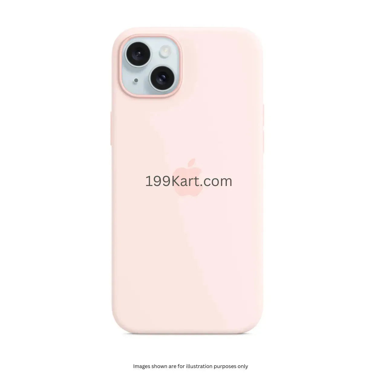 Pale pink iPhone cover with a velvety silicone finish, iphone 15 cases branded with the tasteful