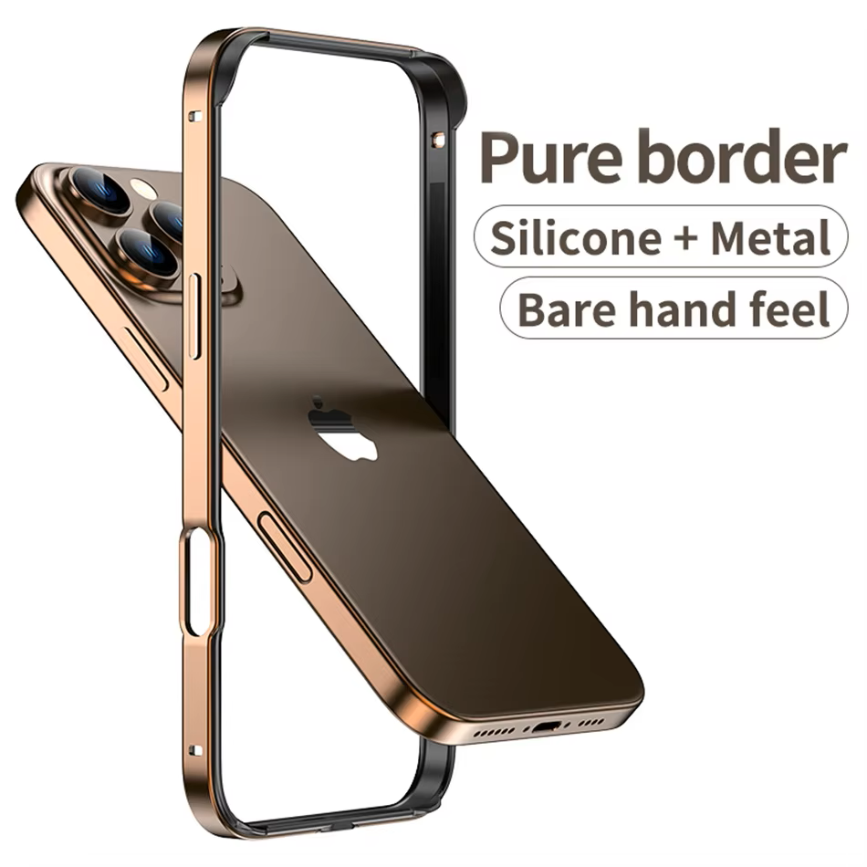 Desert Titanium Metal Bumper Luxury Hybrid Aluminum Frame – iPhone Cover for iPhone 16 Pro / Pro Max