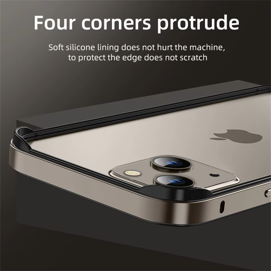 Desert Titanium Metal Bumper Luxury Hybrid Aluminum Frame – iPhone Cover for iPhone 16 Pro / Pro Max