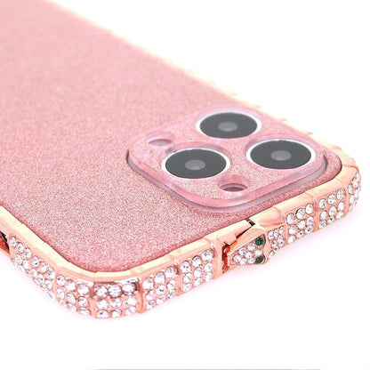 Stunning diamond encrusted iPhone case for iphone 16 pro max cover in rose gold, adding a shimmering elegance to your iPhone while offering durable protection