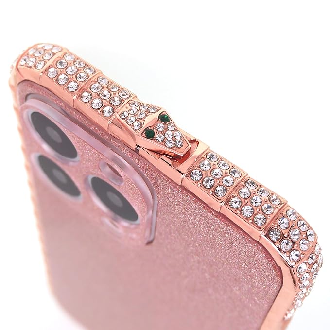 Stylish and protective iPhone case 
 for iphone 16 pro max cover with sparkling glitter and crystal embellishments for a glamorous aesthetic