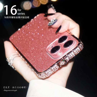 A gorgeous mobile cover for iphone 16 pro max cover with a sparkling pink aesthetic, designed for those who love a touch of glamour