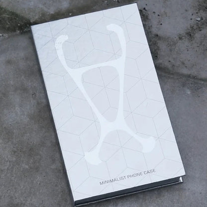 White packaging box featuring the skeletal design of a minimalist metallic iPhone case for iphone 15 pro max cover