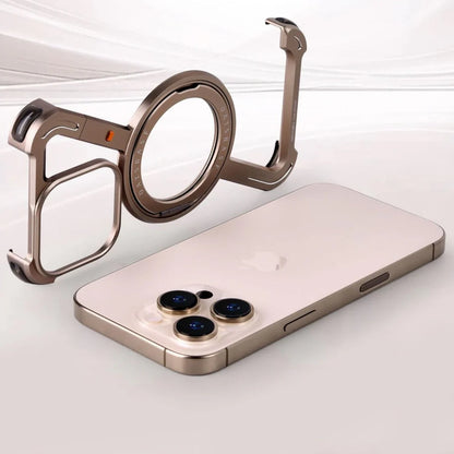 iPhone cover disassembled, showing the lightweight rose gold frame designed for minimal bulk for iphone 16 pro max cover