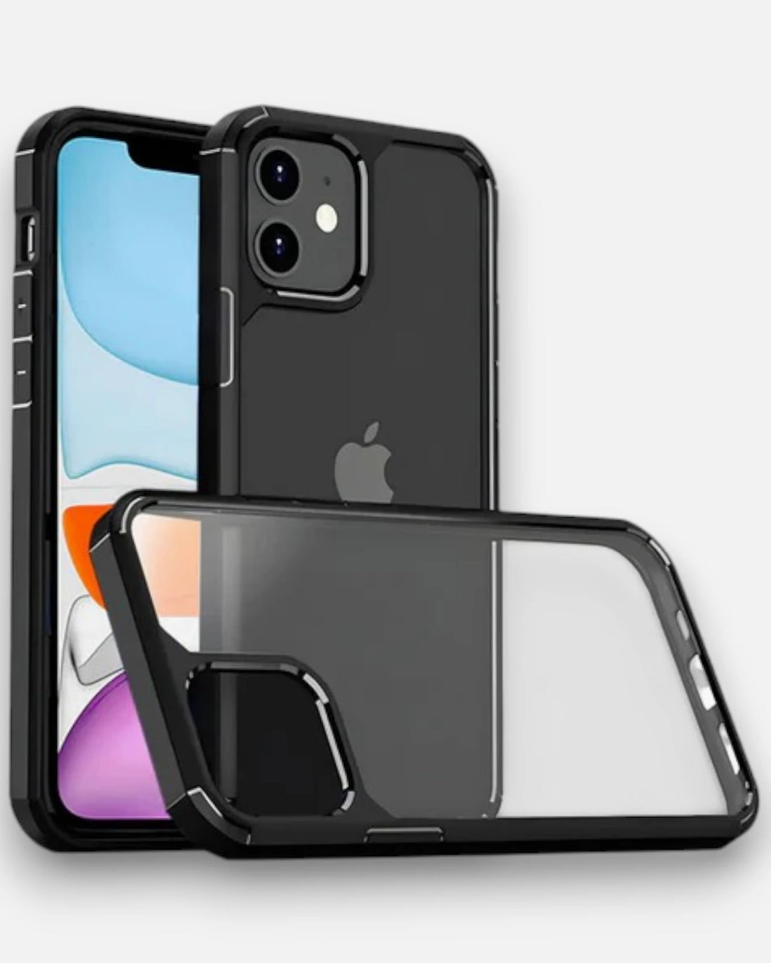 Silicone Border Transparent Hard Back – iPhone Cover for Multiple Models