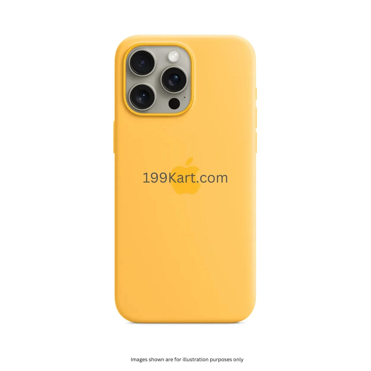 A vibrant yellow silicone iPhone case with MagSafe compatibility, iphone 15 pro max cases offering sleek design and a soft touch finish