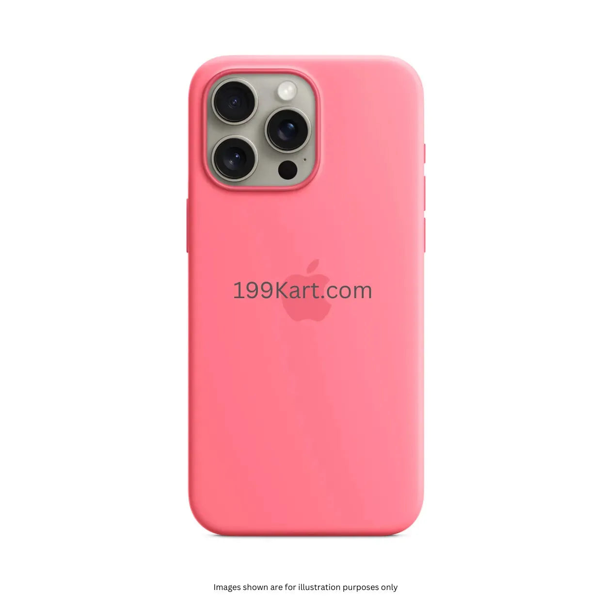 hot pink apple cover silicone cover, iphone 15 pro max cover offering a snug fit, soft feel, and MagSafe compatibility for seamless charging.