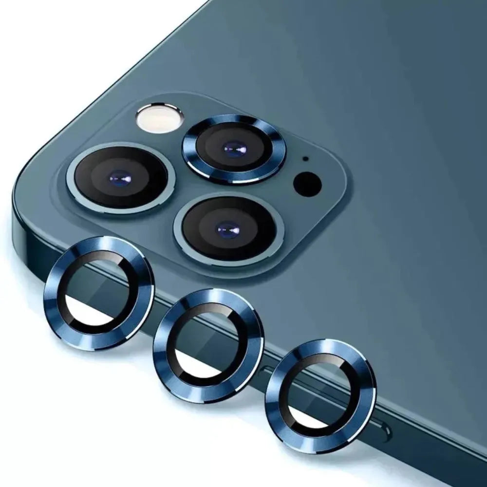 A stylish blue camera lenses for iphone that enhances the aesthetic of your iPhone while keeping the camera lens safe from scratches