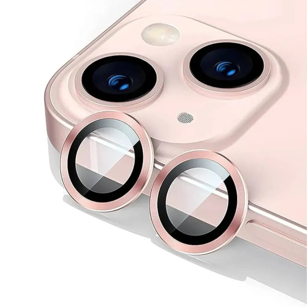 Elegant pink camera lens for iphone designed for iPhone 14 and 14 Plus, ensuring scratch resistance and clarity.
