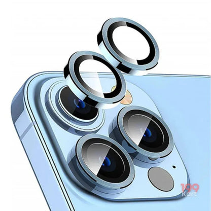  A sleek and durable camera lens for iphone with a metallic blue ring, designed to safeguard your camera.