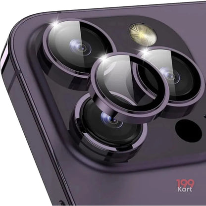 Elegant purple camera lens for iphone ring with reinforced glass protection, preventing scratches and maintaining clarity