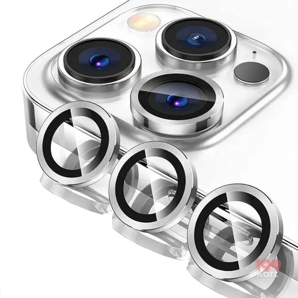  Minimalist silver camera lens for iphone with a premium finish, offering dust and scratch resistance
