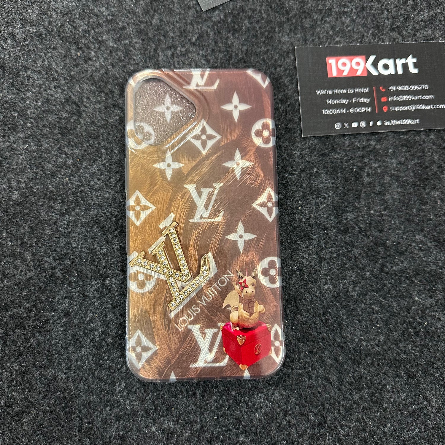 Glossy designer iPhone case with electroplated finish and iconic LV stone embossing for a premium feel for iphone 16 case