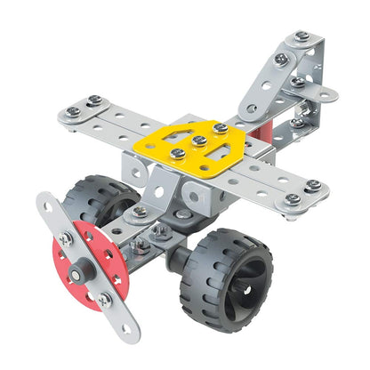 Small airplane model with a compact design and sturdy metal framework 